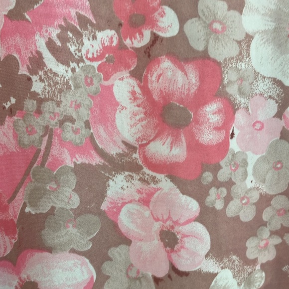 VINTAGE Perri-Ann Peignoir Nylon Short Button Front Floral Robe 70's Loungewear - Picture 14 of 17